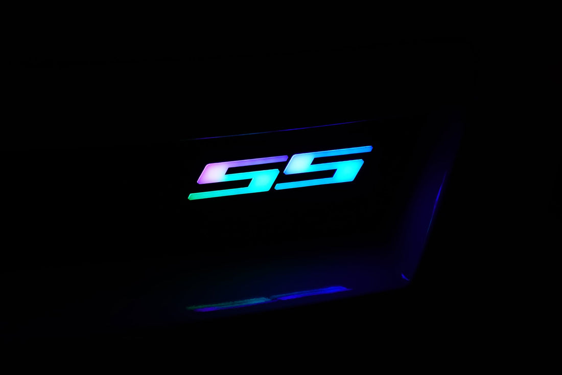 Multicolor Chasing LED SS Acrylic Badge