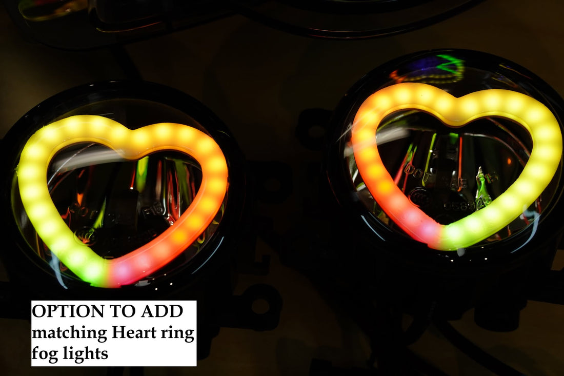 Ford FG Falcon XR6 XR8 MK2 Headlights with Projectors and Heart Chasing Halos - Dan's Custom Car Lights 