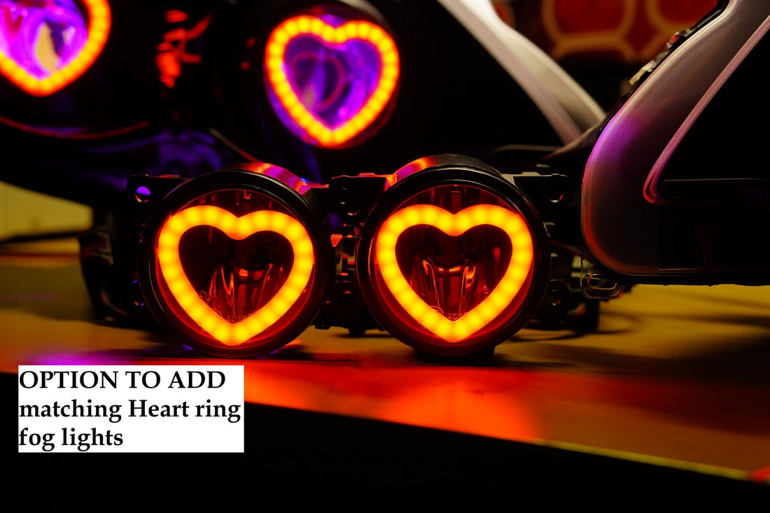 Ford FG Falcon XR6 XR8 MK2 Headlights with Projectors and Heart Chasing Halos - Dan's Custom Car Lights 