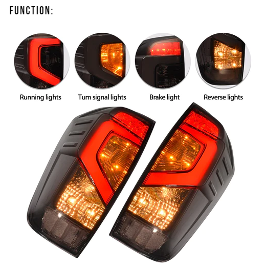 Nissan Navara NP300 D23 2015-ON DX RX ST STX  LED 3D C Tail Lights Smoked OR Red Lens Option - Dan's Custom Car Lights 
