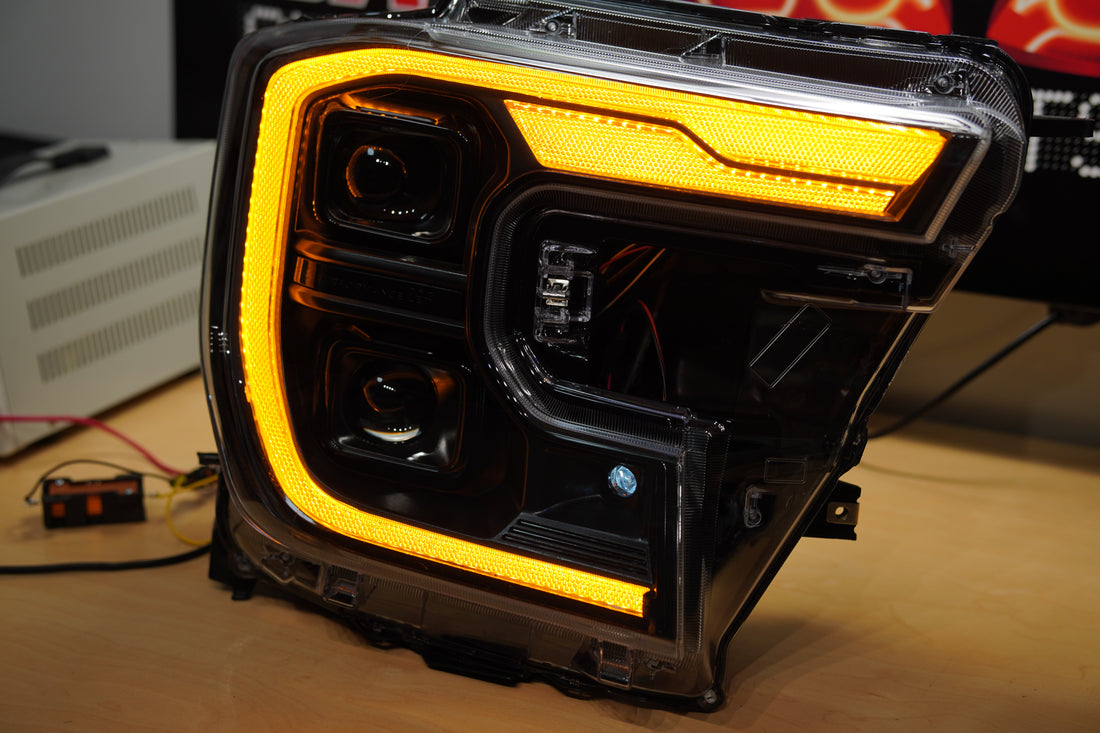 Ford Ranger Next Gen T9 XL XLS 2020 - onwards LED Sequential DRL Black Headlights Raptor Style with Start up mode - Dan's Custom Car Lights 