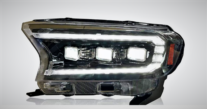 Ford Ranger Triple Beam Projector LED DRL and Sequential Indicator PX2/PX3/Wildtrak Headlights - Dan's Custom Car Lights 