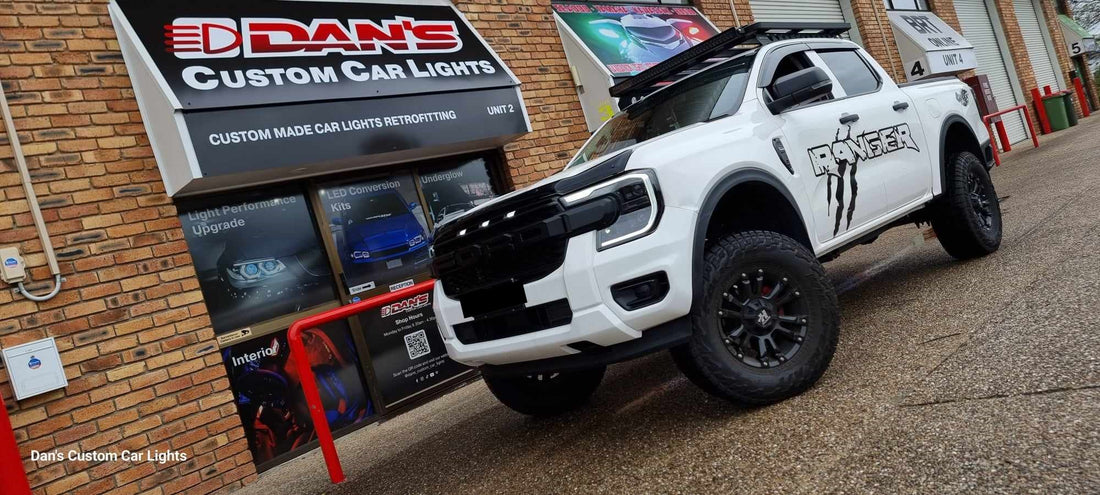Ford Ranger Next Gen T9 XL XLS 2020 - onwards LED Sequential DRL Black Headlights Raptor Style with Start up mode - Dan's Custom Car Lights 