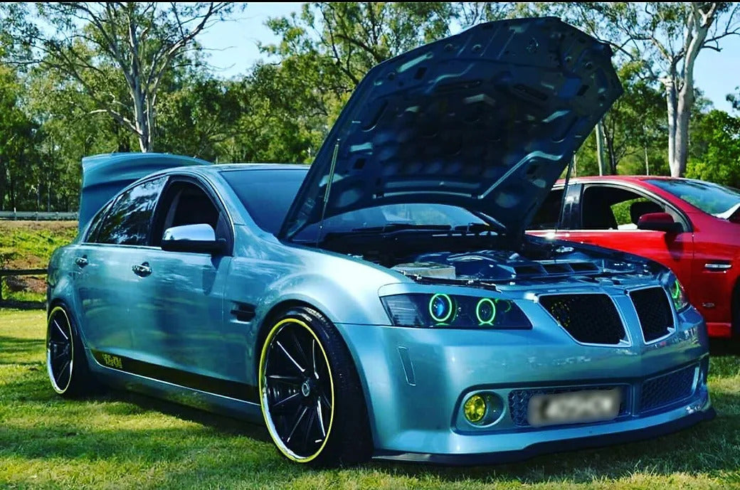 Holden VE Commodore S1 with Quad Halo Rings, Quad Demon Eyes and Matching Fog Lights - Dan's Custom Car Lights 