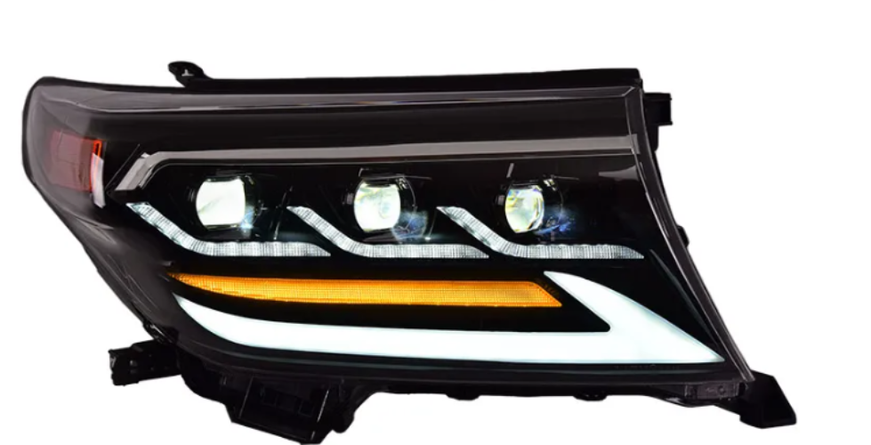 Toyota Landcruiser 200 Series 2007-2015 LC200 FJ200 LED Triple Beam DRL Headlights Separate Sequential Indicator with Start up mode - Dan's Custom Car Lights 
