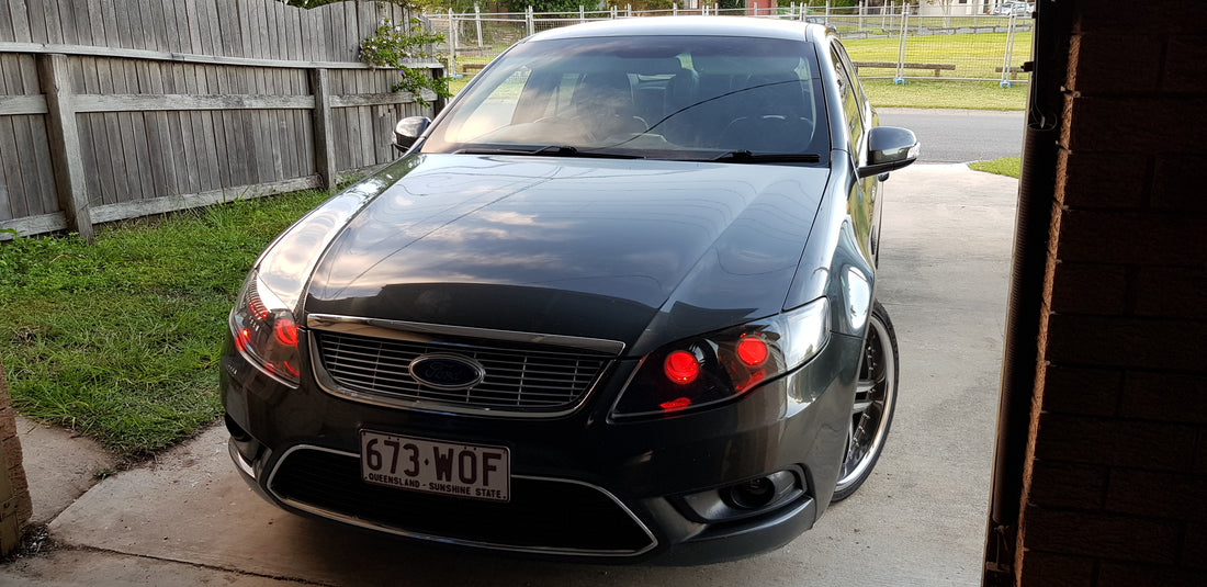 Ford FG G6 FPV XT MK1/MK2 Headlights with Projectors, Halorings & Demon eyes - Dan's Custom Car Lights 
