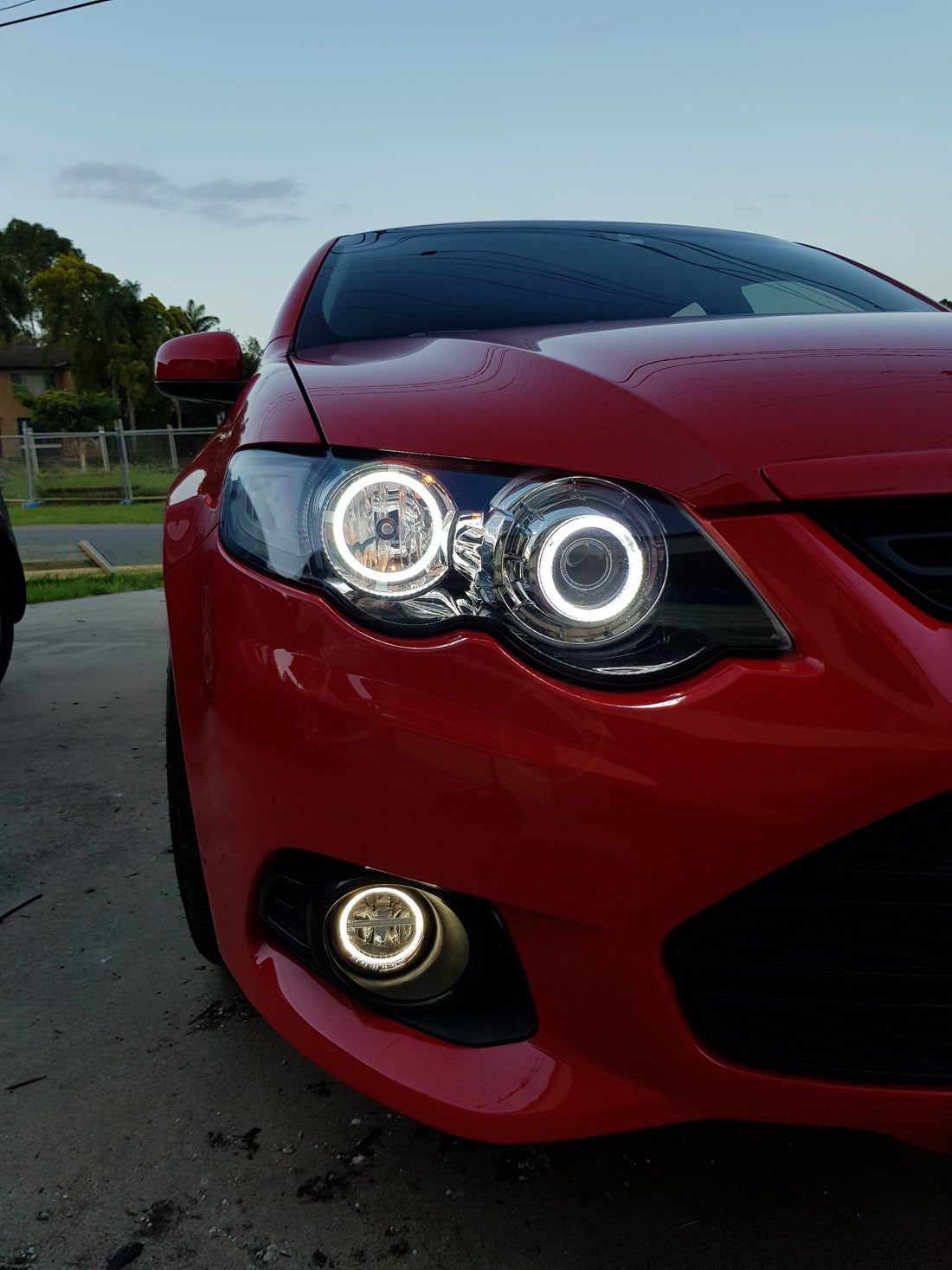 Universal 90mm Fog Lights with White/Amber Halo Rings - Dan's Custom Car Lights 