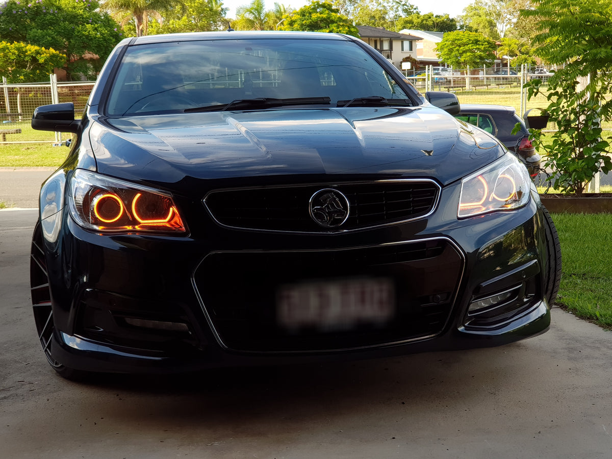 Holden VF Commodore Headlights with Quad Multicoloured Halo Rings
