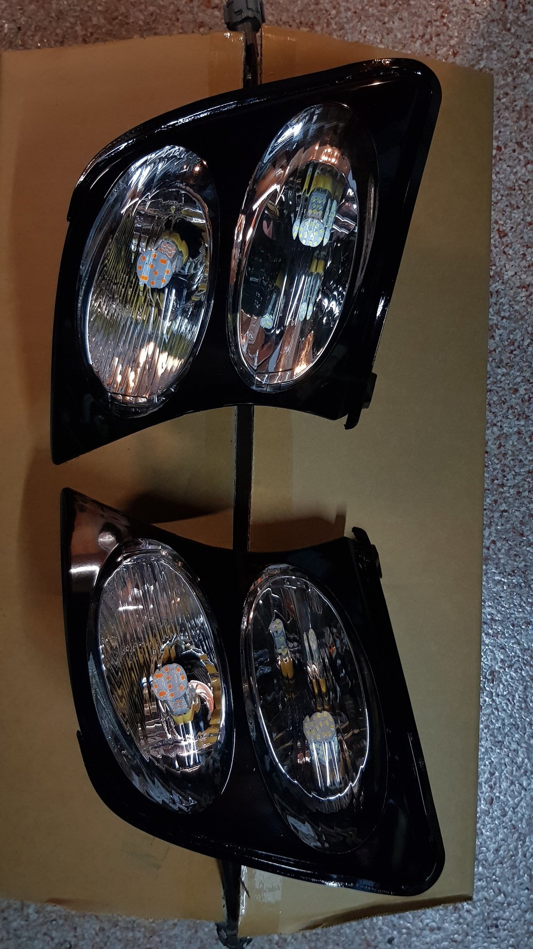 Nissan Patrol GU S1-S3 Headlights with Switchback White/Amber Halorings and RGB Demon eyes - Dan's Custom Car Lights 