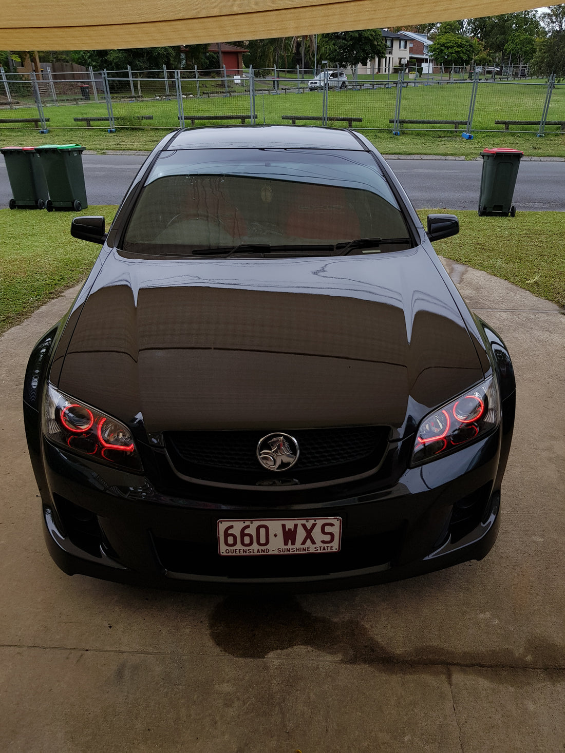 Holden VE Commodore S1 Projector Headlights w/ Quad RGB "ROUND and U SHAPE" Halo Rings - Dan's Custom Car Lights 