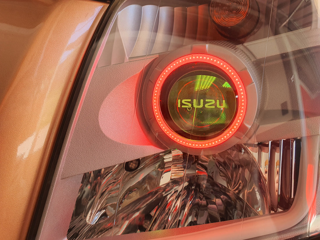 Isuzu Dmax 2008/Holden Rodeo Ra Series LT LX DX with Multicolored Halo Rings - Dan's Custom Car Lights 