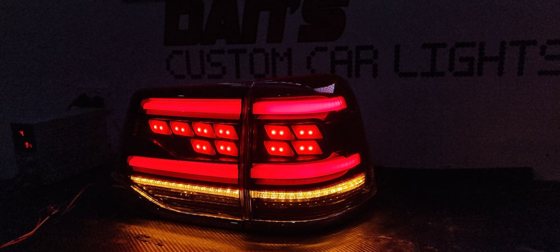 Toyota Landcruiser 200 Series Sequential Indicator Smoked or Red FULL LED Tail Lights - Dan's Custom Car Lights 