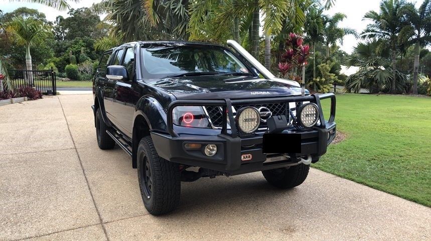 Nissan Navara D40 Spain Headlights with Projectors, Multicolored Halo rings and HID KIT - Dan's Custom Car Lights 