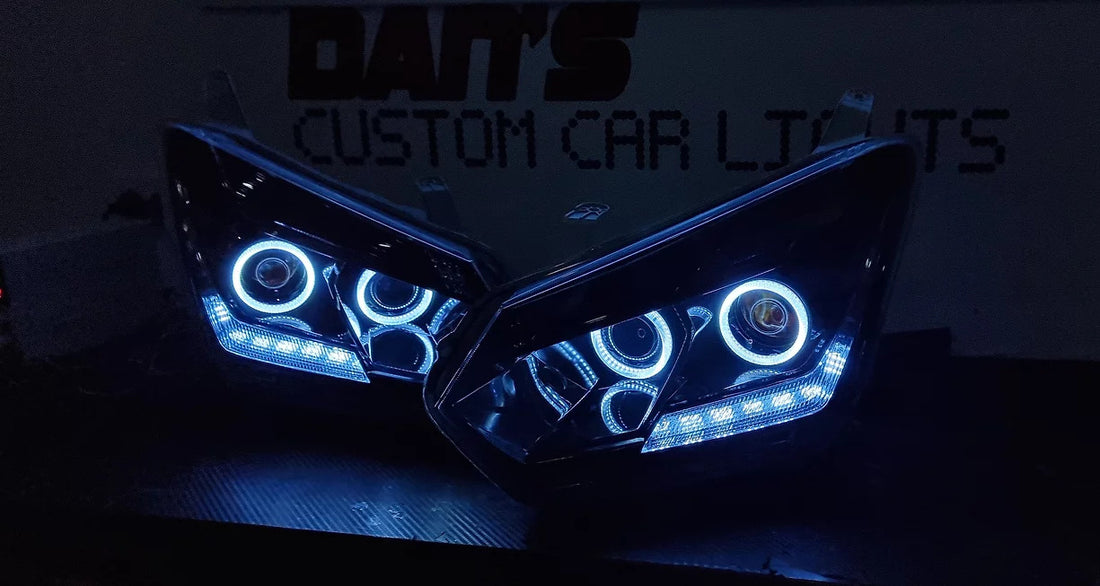 Isuzu DMAX 2016-2020 w/ Upgraded LED Low Beam and High Beam Projectors, Switchback White/Amber LED Halos, Sequential DRL, Full Blacking out - Dan's Custom Car Lights 