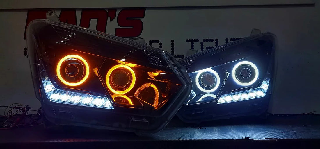 Isuzu DMAX 2016-2020 w/ Upgraded LED Low Beam and High Beam Projectors, Switchback White/Amber LED Halos, Sequential DRL, Full Blacking out - Dan's Custom Car Lights 