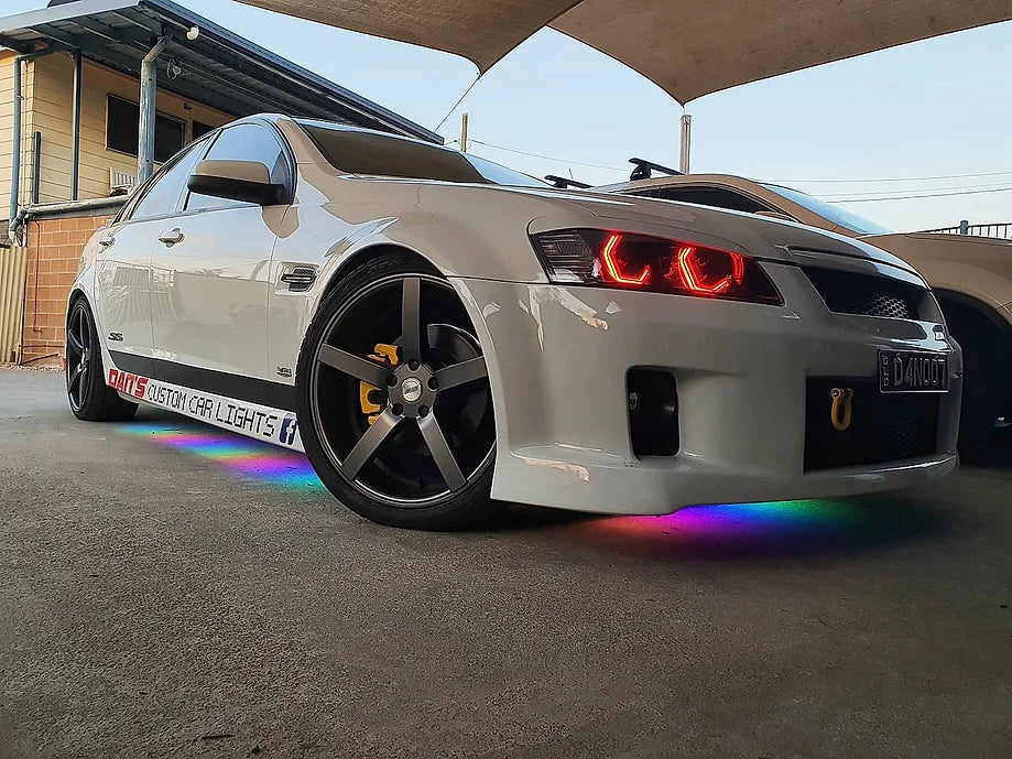 Underglow Chasing DOUBLE ROW LED Strips Lighting Kit App Controlled - Dan's Custom Car Lights 