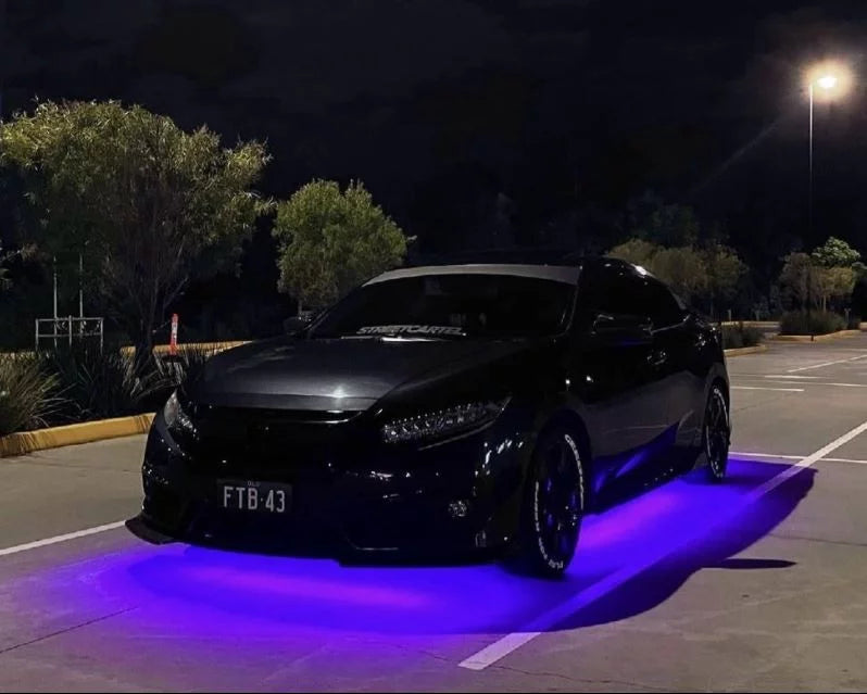 Underglow Chasing DOUBLE ROW LED Strips Lighting Kit App Controlled - Dan's Custom Car Lights 