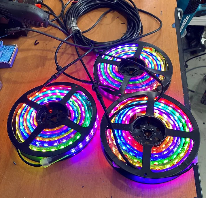 Underglow Chasing DOUBLE ROW LED Strips Lighting Kit App Controlled - Dan's Custom Car Lights 