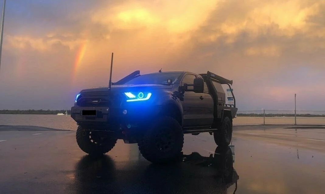 Ford Ranger PX2/PX3/Wildtrak Mustang Style Projector Headlights w/ RGB Halos - Dan's Custom Car Lights 