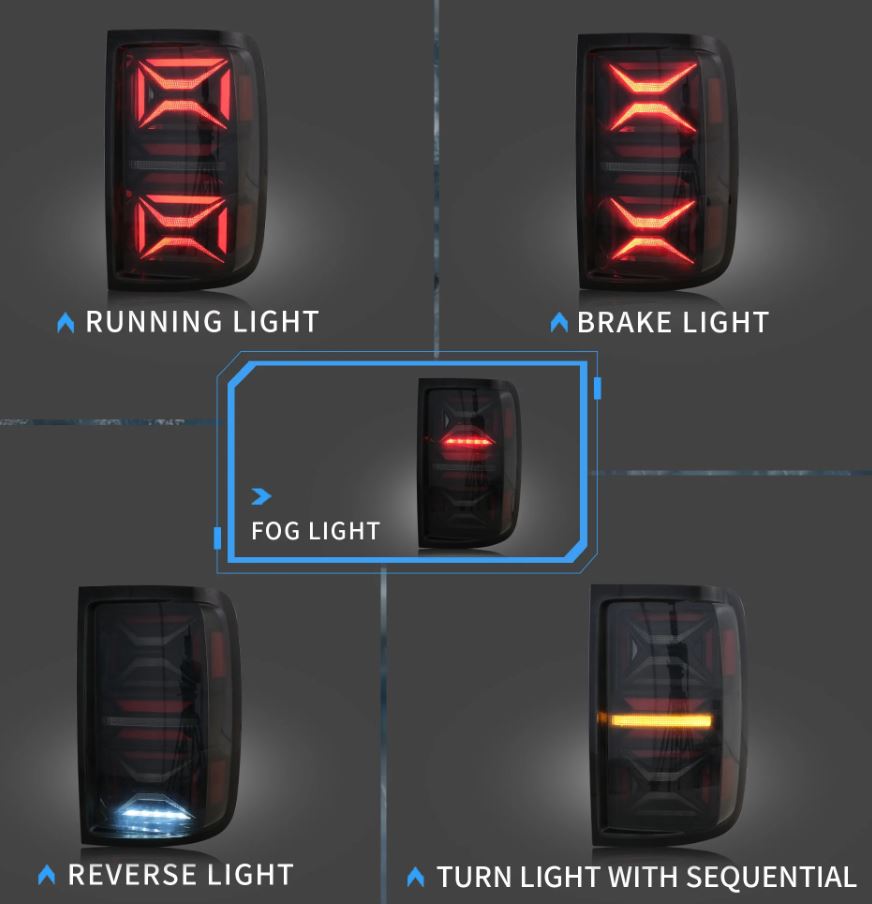 Volkswagen Amarok 2010-2021 Full LED Tail Lights With Sequential Turn Indicator - Dan's Custom Car Lights 