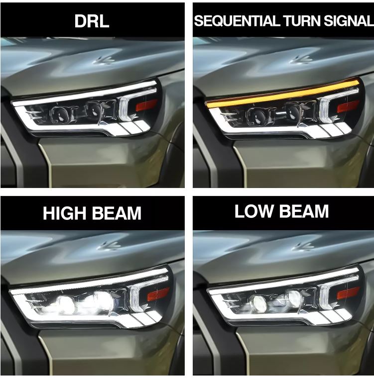 Toyota Hilux 2021-ON FULL LED  Headlights with Sequential Indicator White DRL - Dan's Custom Car Lights 