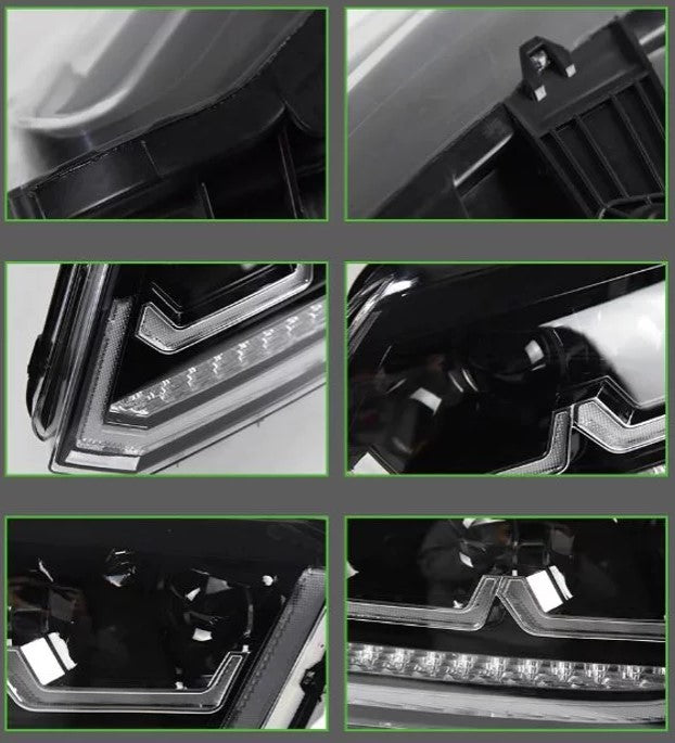 Volkswagen Amarok 2011-2016 Hi/Lo LED Projector Sequential DRL Black Headlights - Dan's Custom Car Lights 