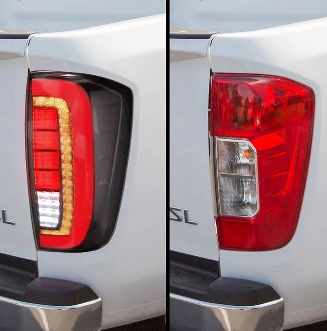 Nissan Navara NP300 D23 2015-2020 Smoked Full LED 3 Bar Tail Lights Smoked OR Red Lens Option - Dan's Custom Car Lights 