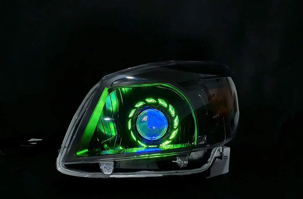 Ford RANGER PK Headlights with Projectors, Halo rings and Demon Eyes - Dan's Custom Car Lights 