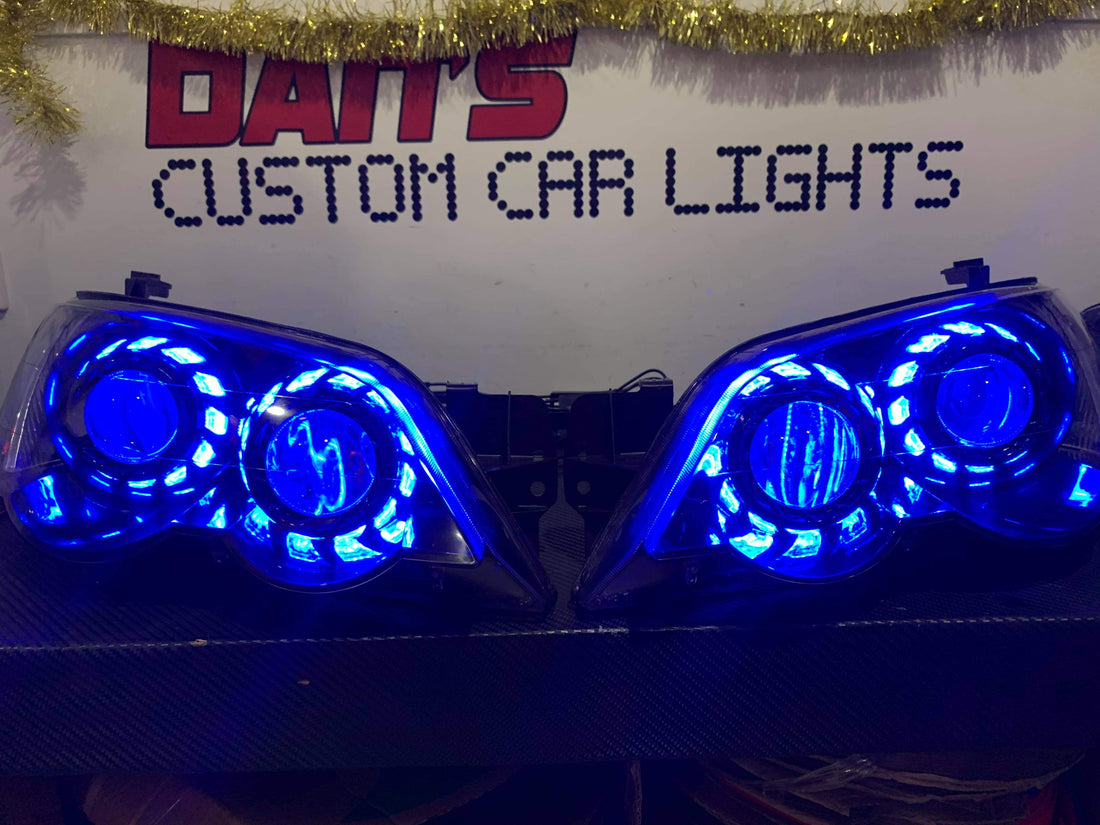 Ford Falcon BA XR6/XR8 Headlights with Projectors, RGB Halorings &Turbine Shroud - Dan's Custom Car Lights 