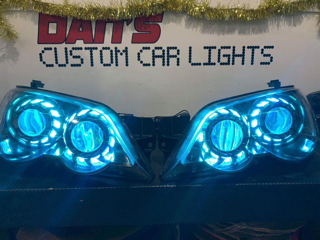 Ford Falcon BA XR6/XR8 Headlights with Projectors, RGB Halorings &Turbine Shroud - Dan's Custom Car Lights 